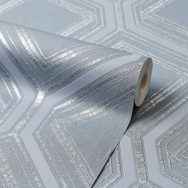 Regal Geo Wallpaper in Slate Grey