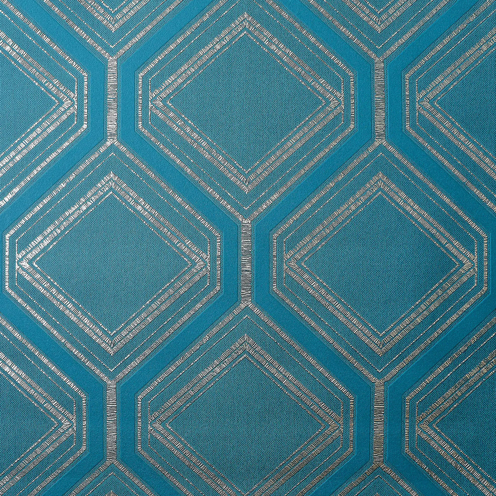 Regal Geo Wallpaper in Teal