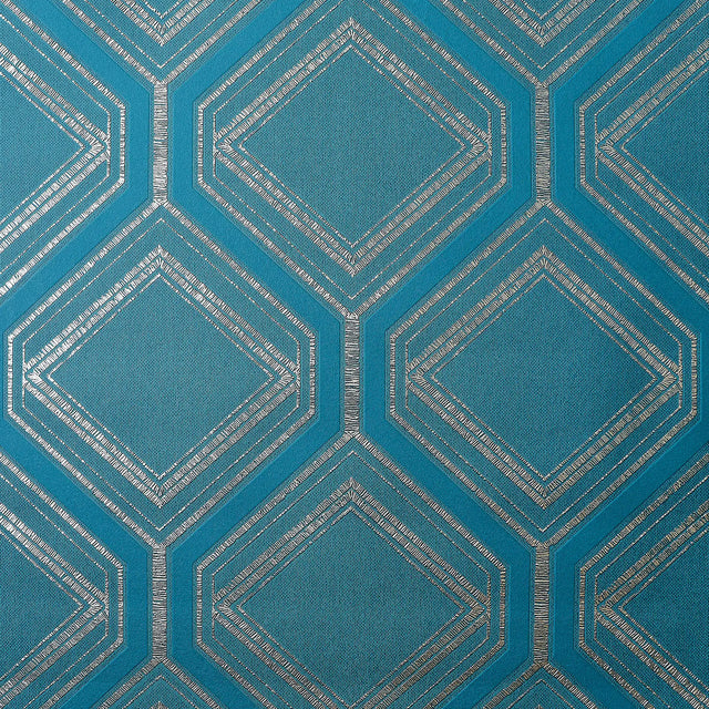 Regal Geo Wallpaper in Teal