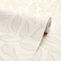 Scattered Leaf Wallpaper in Almond Latte