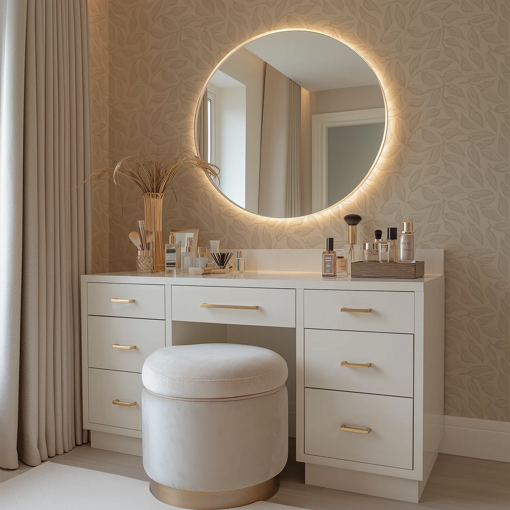 Scattered Leaf Wallpaper in Almond Latte