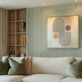 Scattered Leaf Wallpaper in Pistachio on Cream