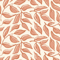 Scattered Leaf Wallpaper in Terracotta on Cream