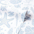 Seastars and Seashells Wallpaper in Blue