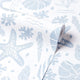 Seastars and Seashells Wallpaper in Blue