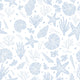 Seastars and Seashells Wallpaper in Blue