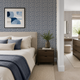 Sierra Wallpaper in Blue on Cream