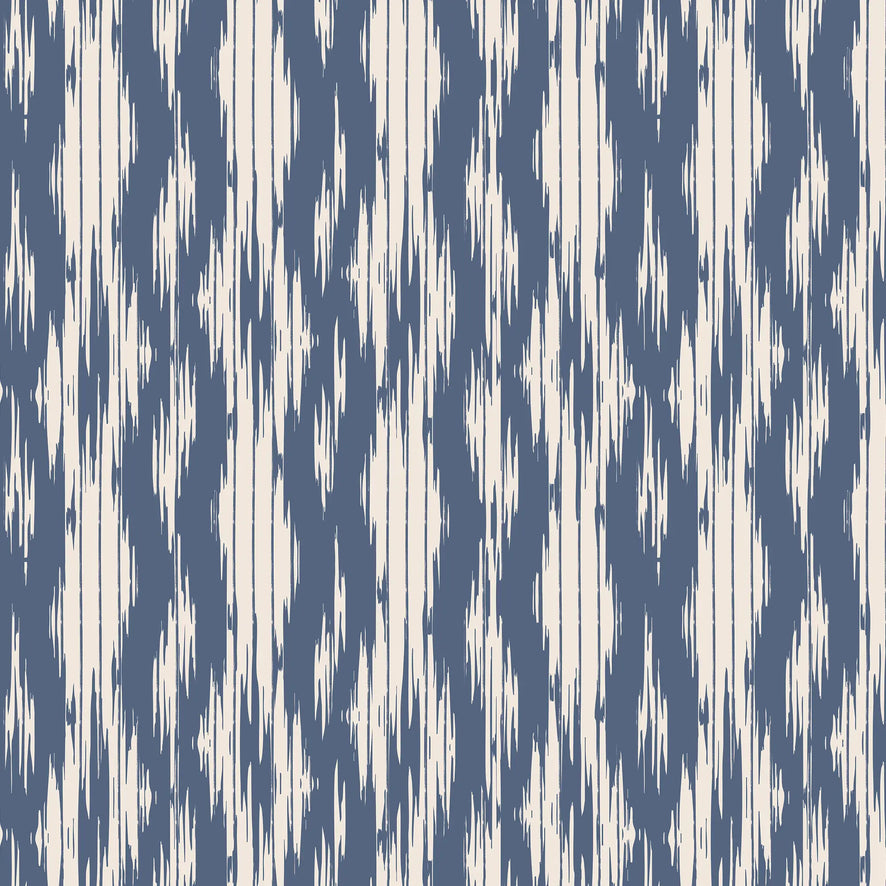 Sierra Wallpaper in Blue on Cream