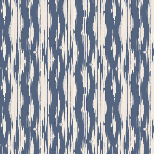 Sierra Wallpaper in Blue on Cream