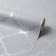 Soho Trellis Wallpaper in Silver with Silver Metallic