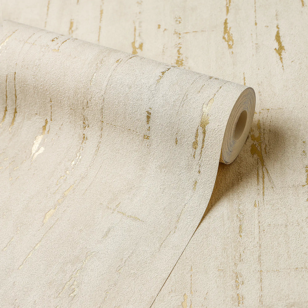 Sofia Wallpaper in Cream with Gold Metallic