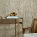 Sofia Wallpaper in Mocha with Gold Metallic