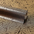 Speckled Leaf Wallpaper in Brown with Gold Foil