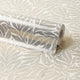 Speckled Leaf Wallpaper in Cream with Gold Foil