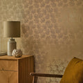 Speckled Leaf Wallpaper in Cream with Gold Foil