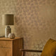 Speckled Leaf Wallpaper in Cream with Gold Foil