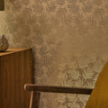 Speckled Leaf Wallpaper in Cream with Gold Foil