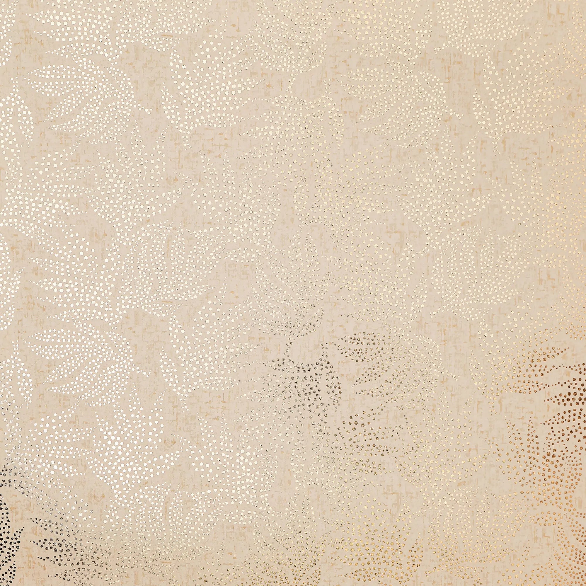 Speckled Leaf Wallpaper in Cream with Gold Foil