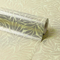Speckled Leaf Wallpaper in Greens with Gold Foil