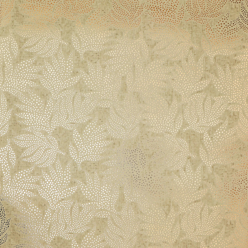 Speckled Leaf Wallpaper in Greens with Gold Foil