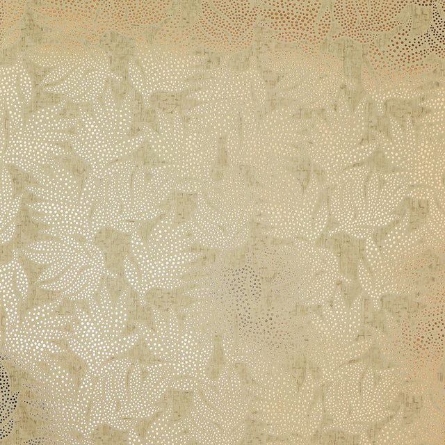 Speckled Leaf Wallpaper in Greens with Gold Foil