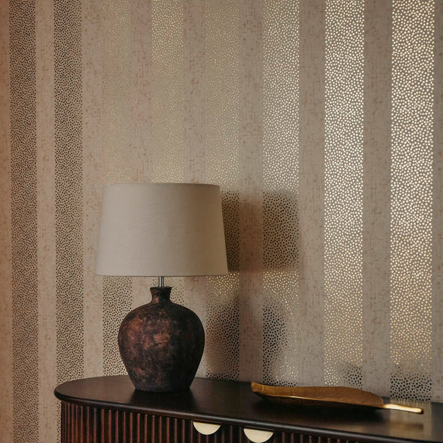 Speckled Stripe Wallpaper in Cream with Gold Foil