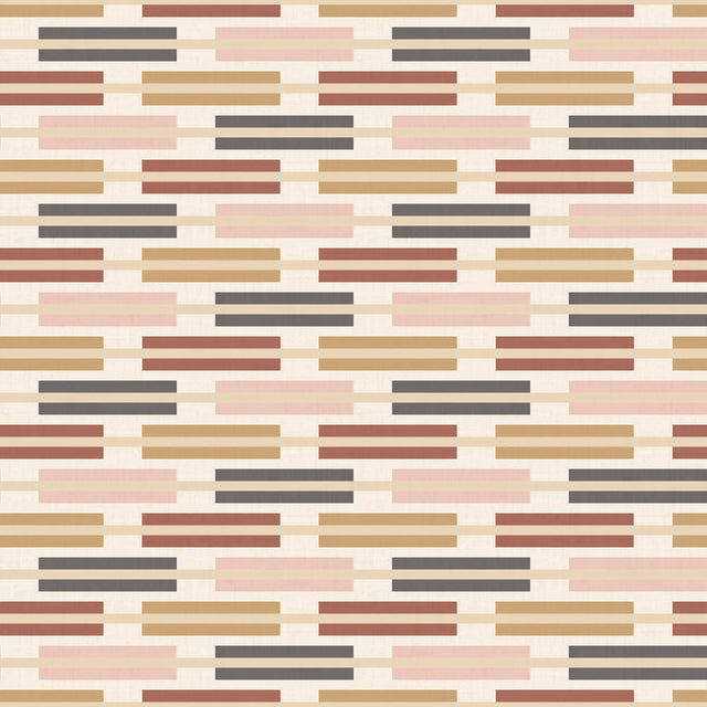 Staggered Stripe Wallpaper in Warm Tones