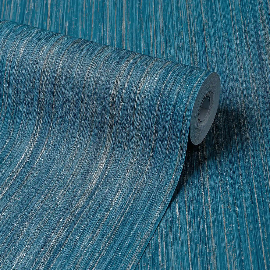 Strata Wallpaper in Blue with Gold Metallic
