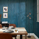 Strata Wallpaper in Blue with Gold Metallic