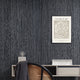 Strata Wallpaper in Charcoal with Silver Metallic
