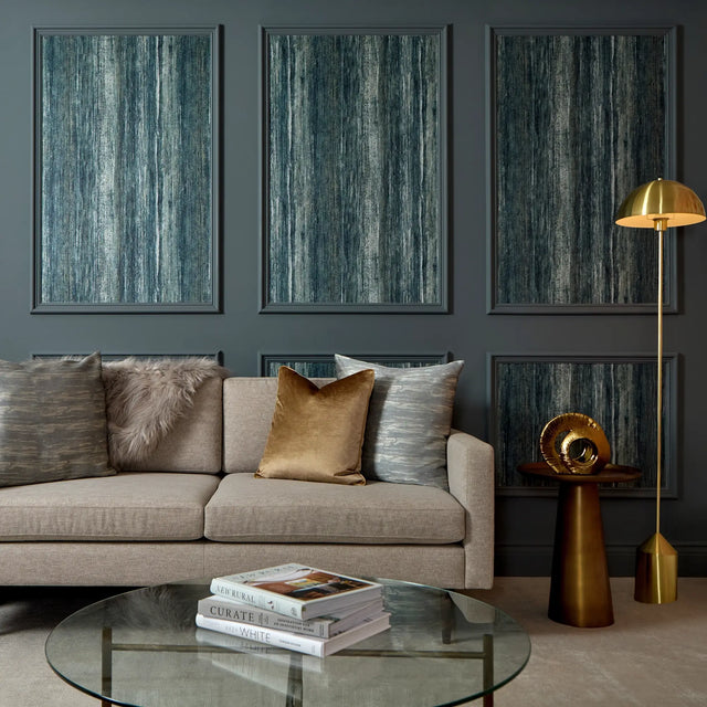 Subtle Ridges Wallpaper in Ocean Blue