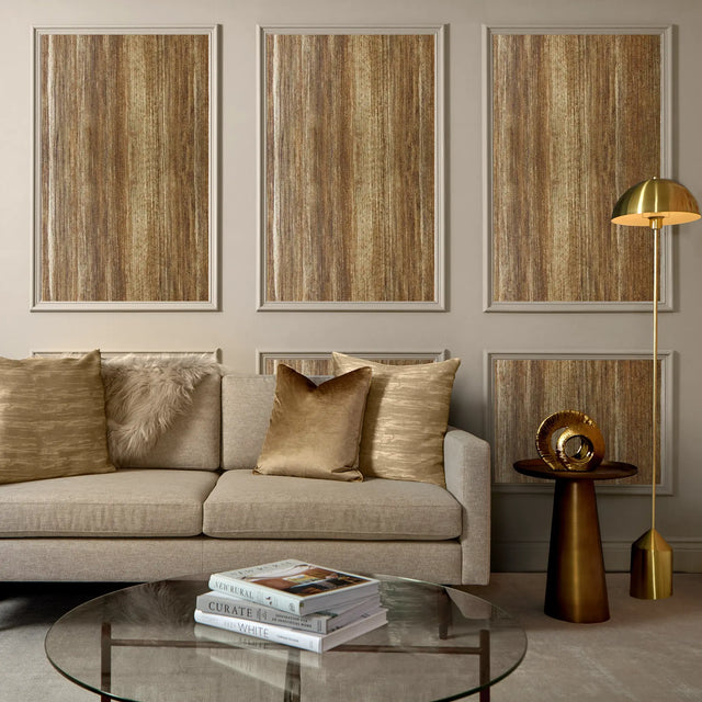 Subtle Ridges Wallpaper in Oak Brown