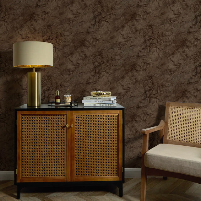 Suede Shadow Wallpaper in Chocolate