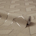 Tessellate Wallpaper in Linen with Metallic Silver
