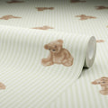 The Bear Wallpaper in Soft Sage