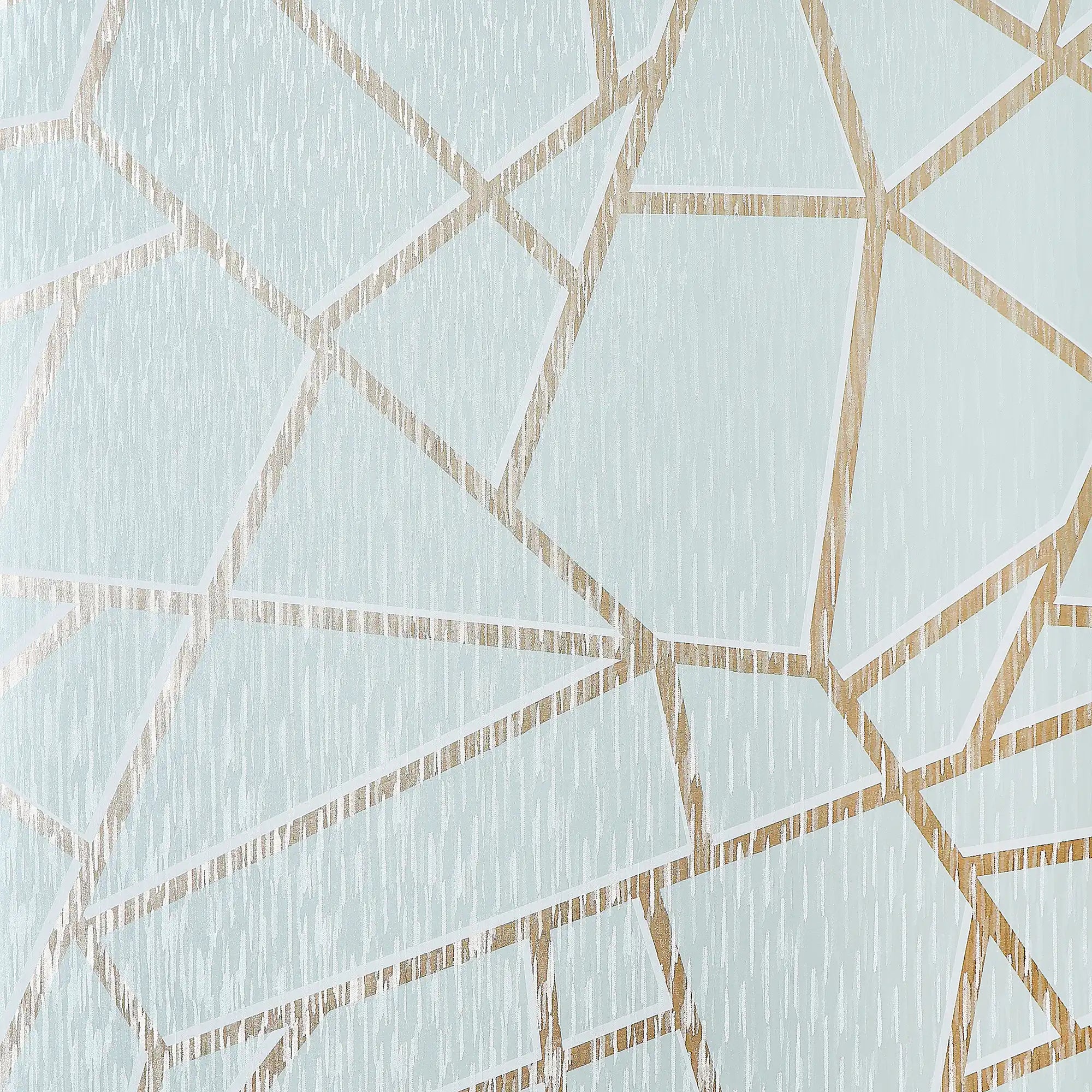Theia Geo Wallpaper in Duck Egg with Gold Metallic