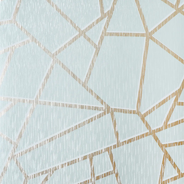 Theia Geo Wallpaper in Duck Egg with Gold Metallic