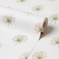Tiny Tropics Wallpaper in Green on Cream