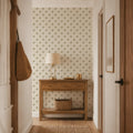 Tiny Tropics Wallpaper in Green on Cream