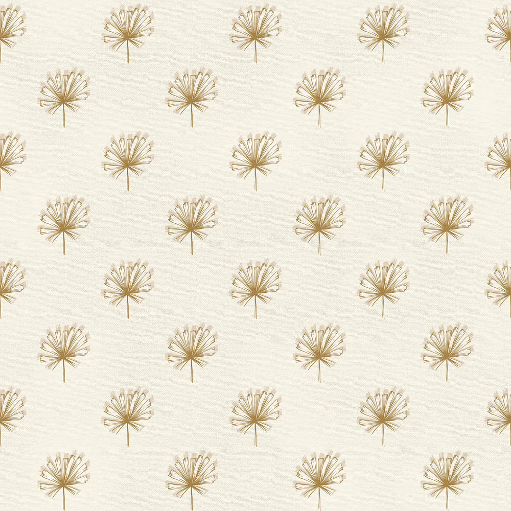 Tiny Tropics Wallpaper in Honey on Cream