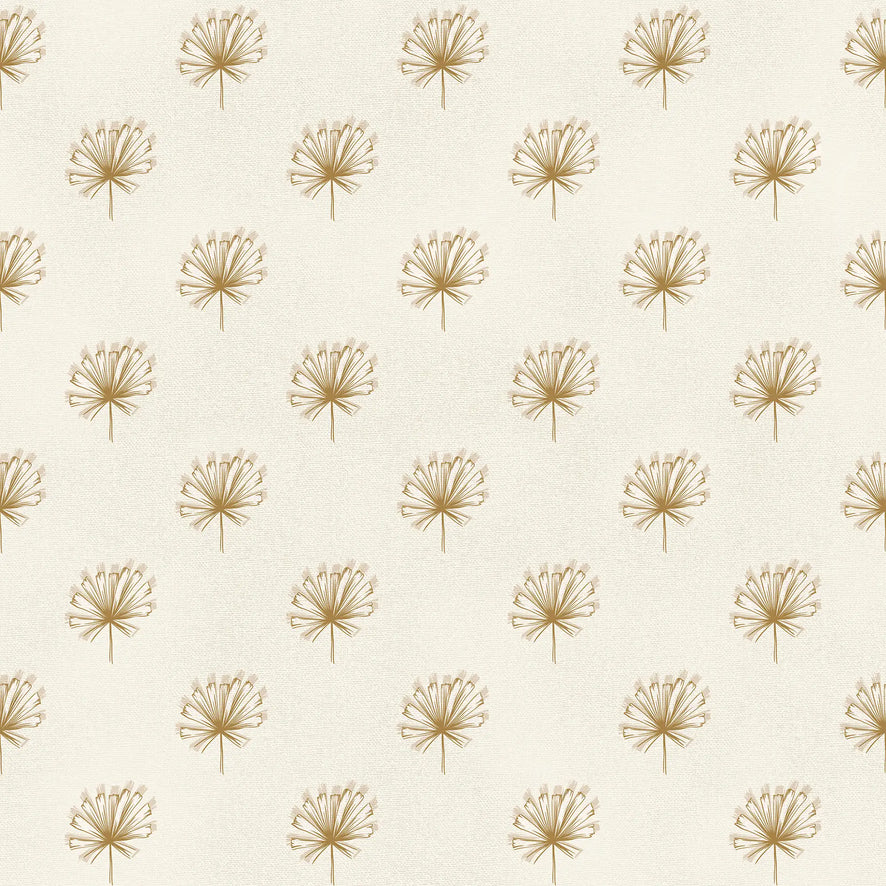 Tiny Tropics Wallpaper in Honey on Cream