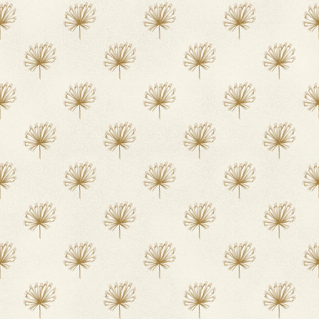 Tiny Tropics Wallpaper in Honey on Cream
