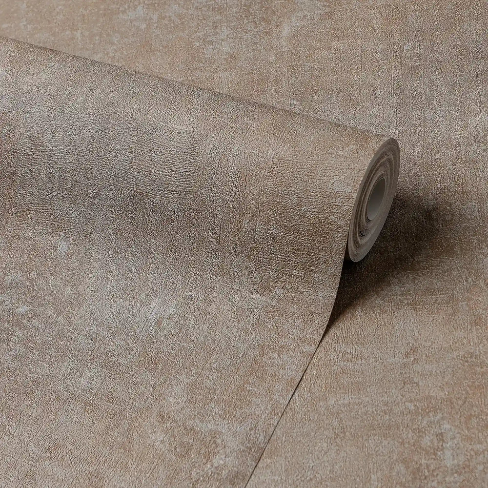 Torino Wallpaper in Cappuccino with Gold Metallic
