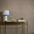 Torino Wallpaper in Cappuccino with Gold Metallic
