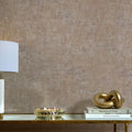 Torino Wallpaper in Cappuccino with Gold Metallic