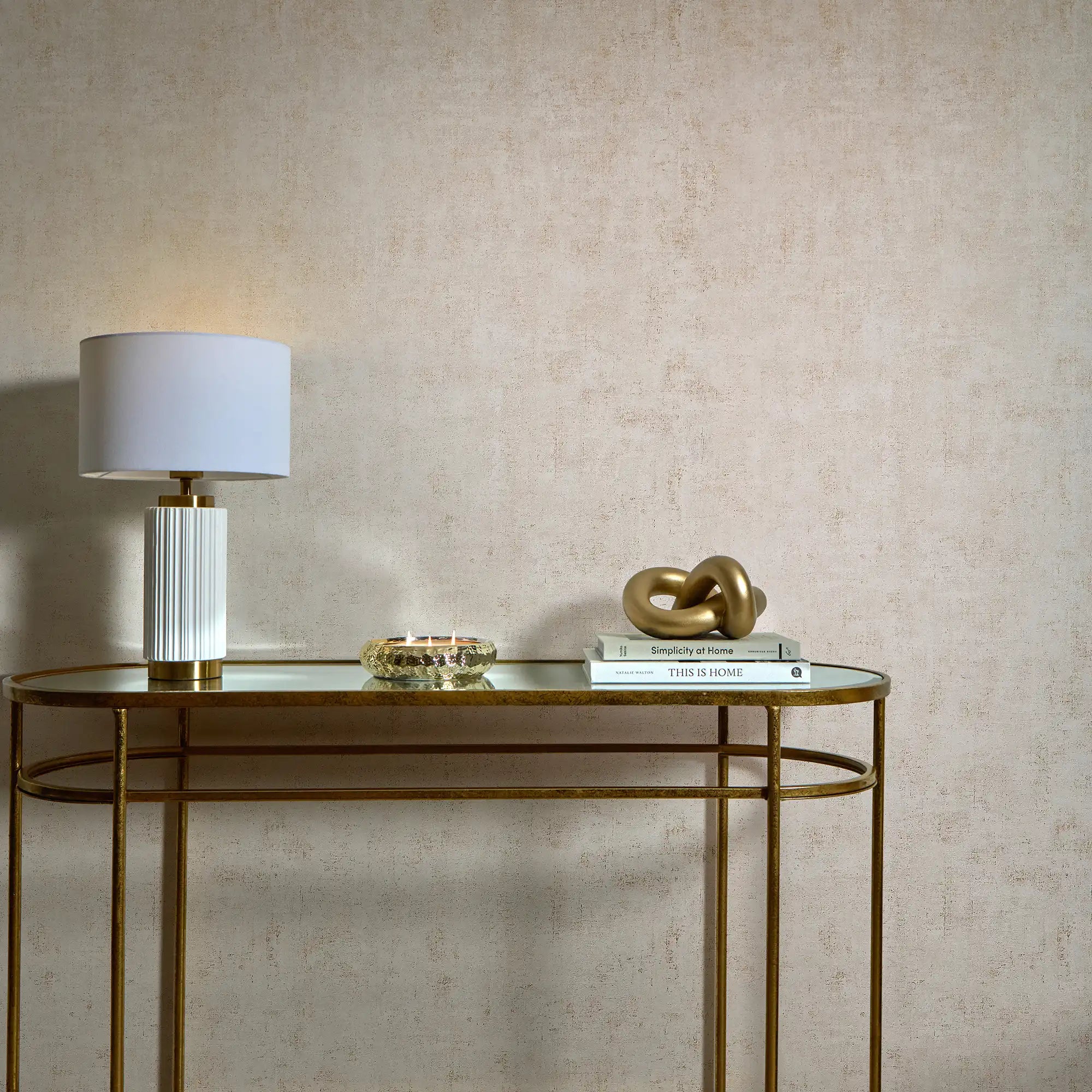 Torino Wallpaper in Gold with Gold Metallic