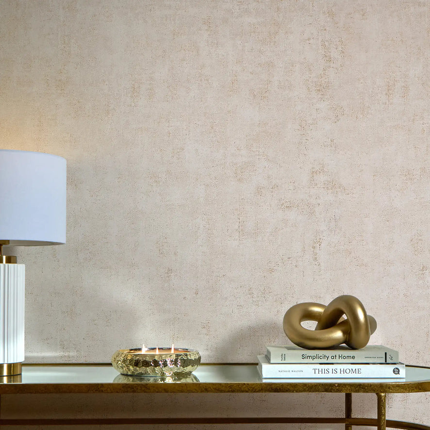 Torino Wallpaper in Gold with Gold Metallic