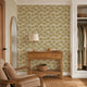Tropical Rattan Wallpaper in Honey on Cream