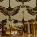 Velvet Opulence Wallpaper in Gold and Dappled Umber