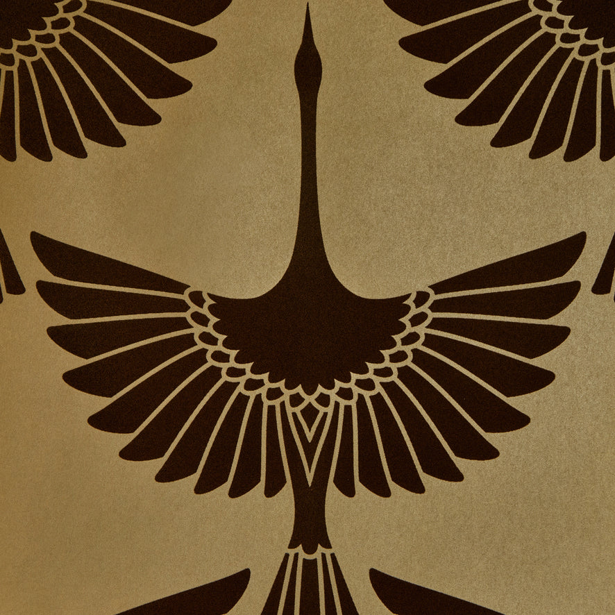 Velvet Opulence Wallpaper in Gold and Dappled Umber